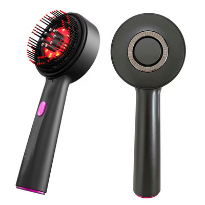 Perie pentru par cu Tehnologie avansata, BrushPro X6, Aplicator de ser pentru scalp, Vibratii, Infrarosu, Pentru Regenerarea si Cresterea parului